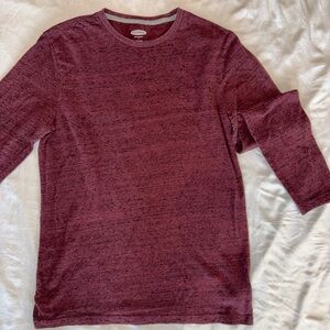 Old Navy Burgundy Heathered Long Sleeve Shirt